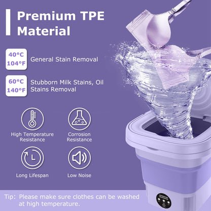 1Pc Portable Washing Machine Foldable Laundry Machine