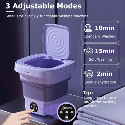1Pc Portable Washing Machine Foldable Laundry Machine