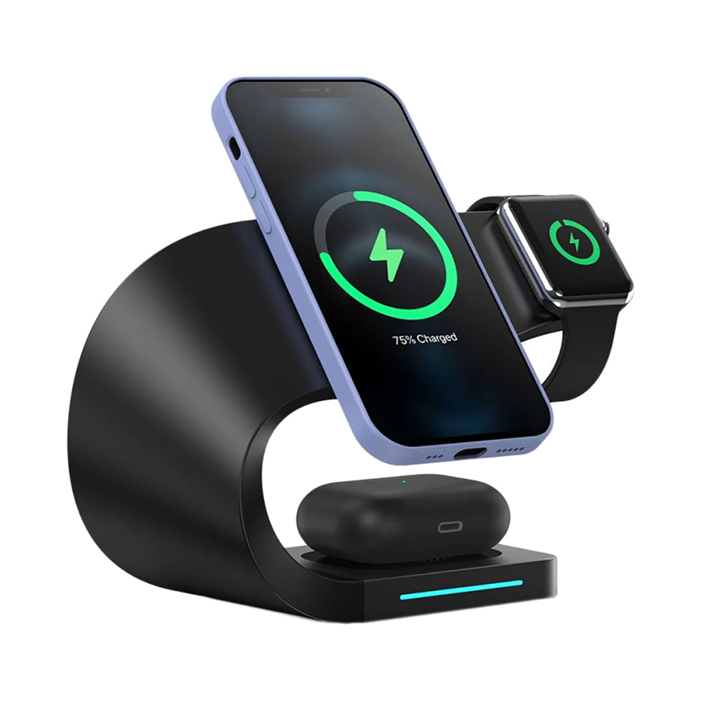 3-In-1 Wireless Charger Black