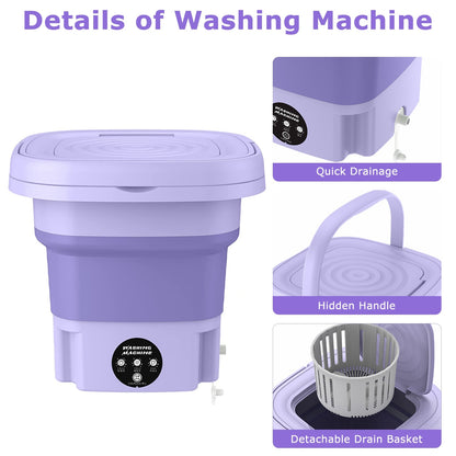 1Pc Portable Washing Machine Foldable Laundry Machine